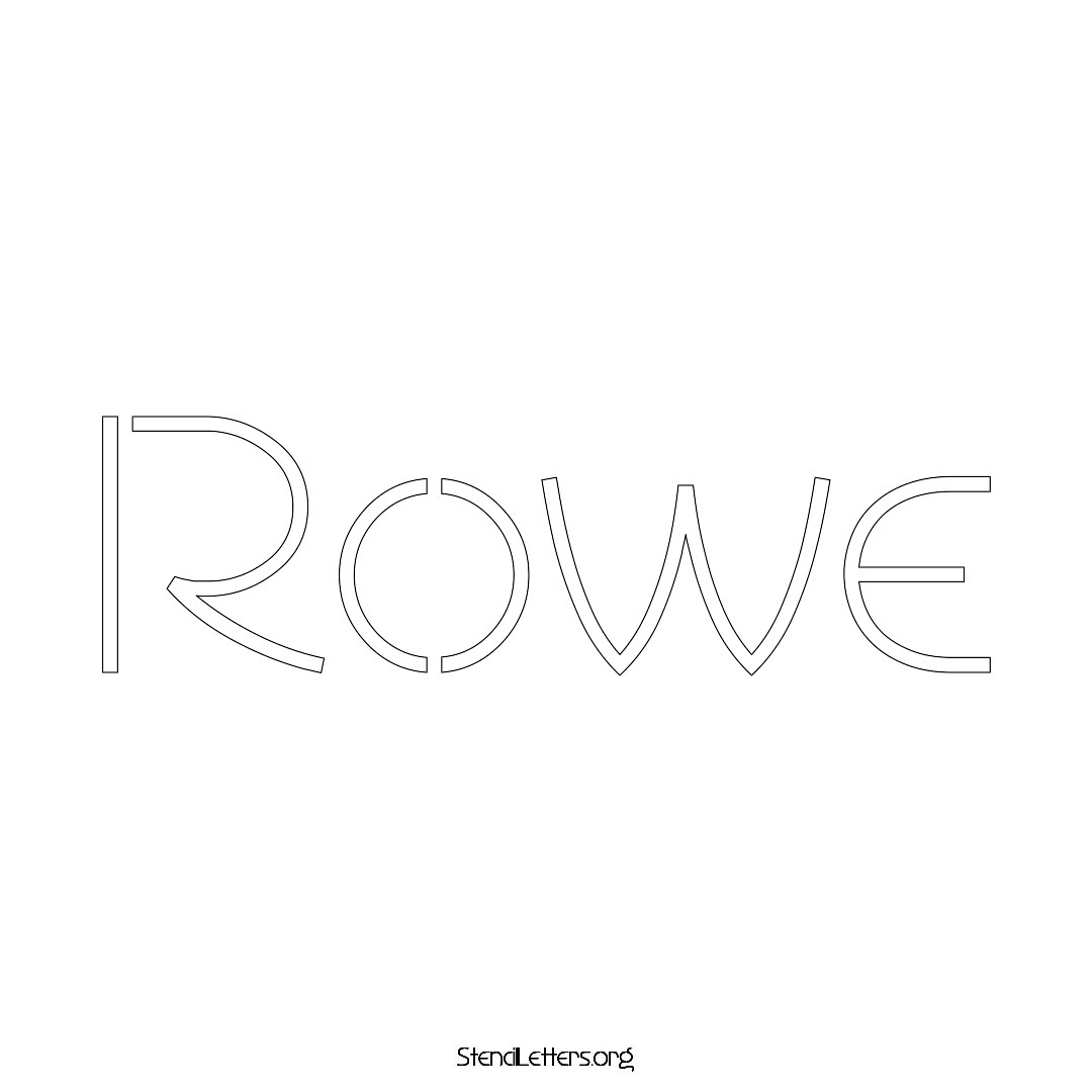 Rowe name stencil in Simple Elegant Lettering