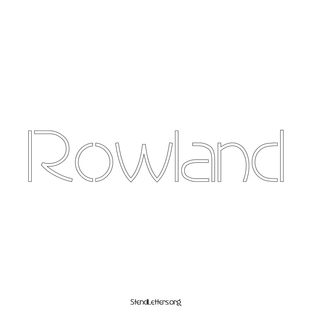 Rowland name stencil in Simple Elegant Lettering