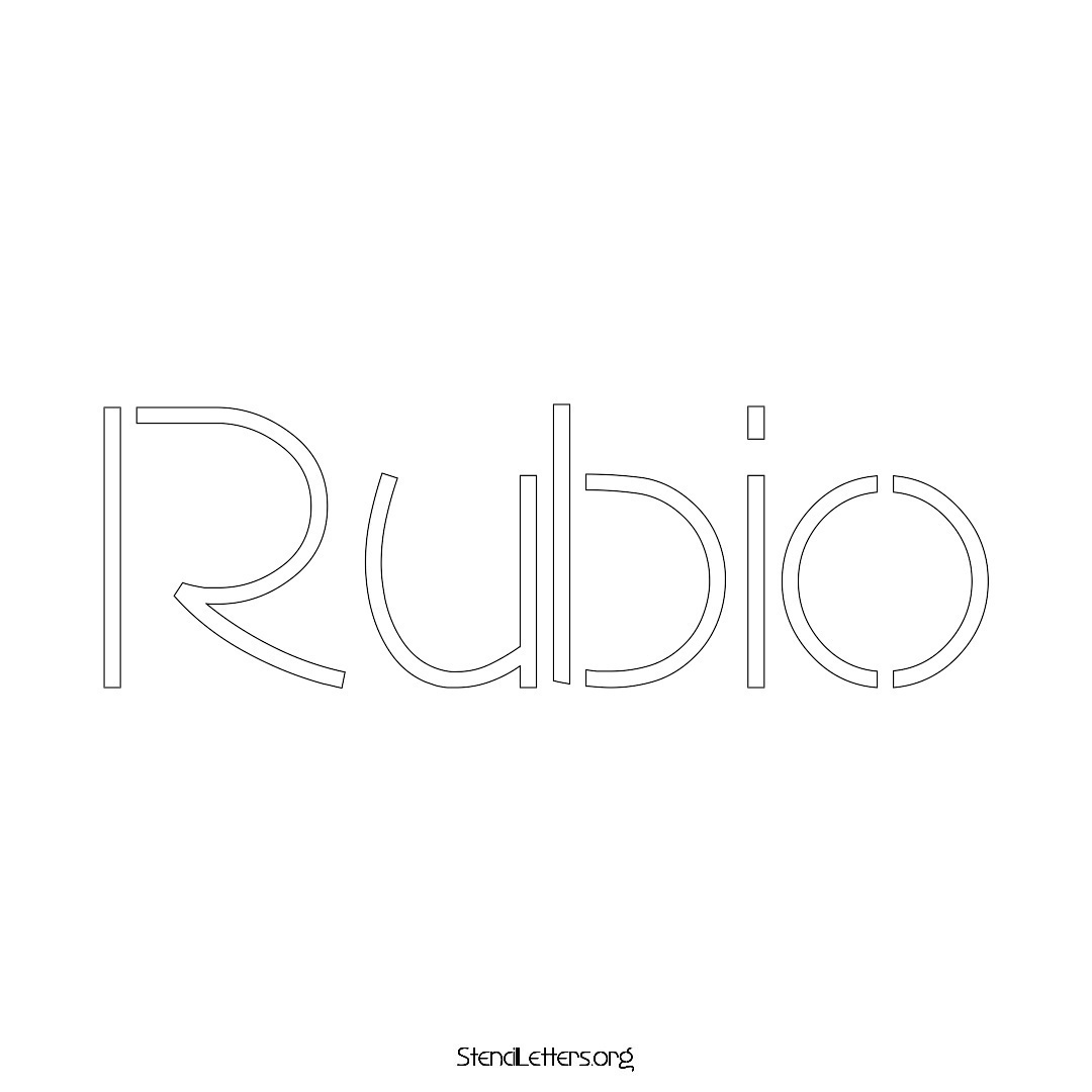 Rubio name stencil in Simple Elegant Lettering