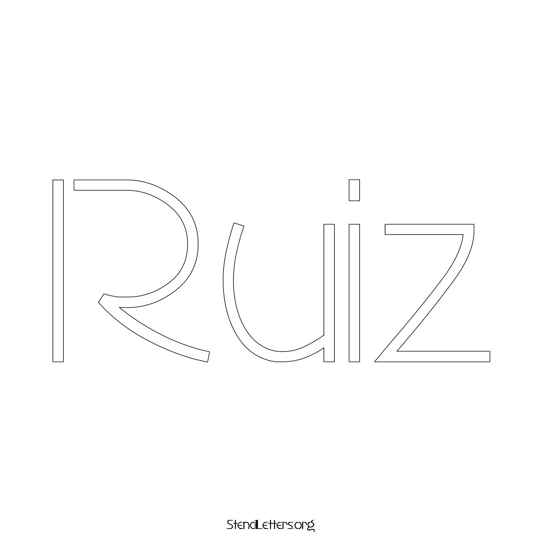 Ruiz name stencil in Simple Elegant Lettering