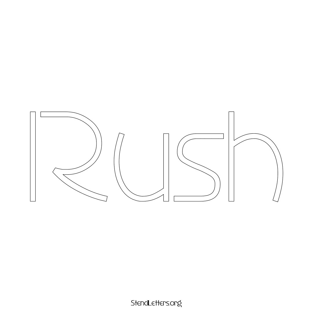 Rush name stencil in Simple Elegant Lettering