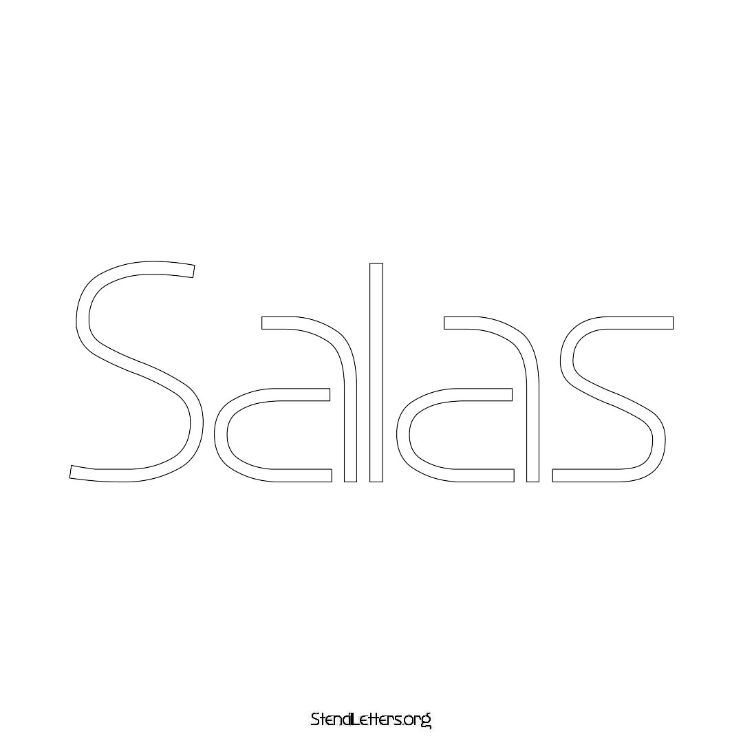 Salas name stencil in Simple Elegant Lettering