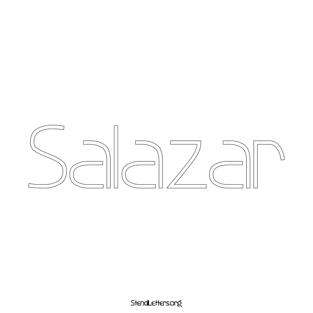 Salazar name stencil in Simple Elegant Lettering