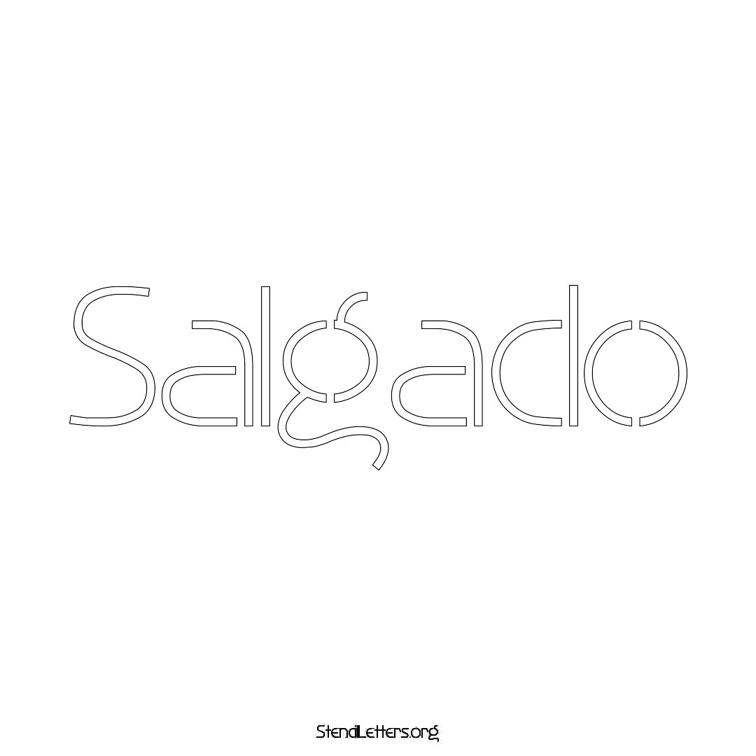 Salgado name stencil in Simple Elegant Lettering