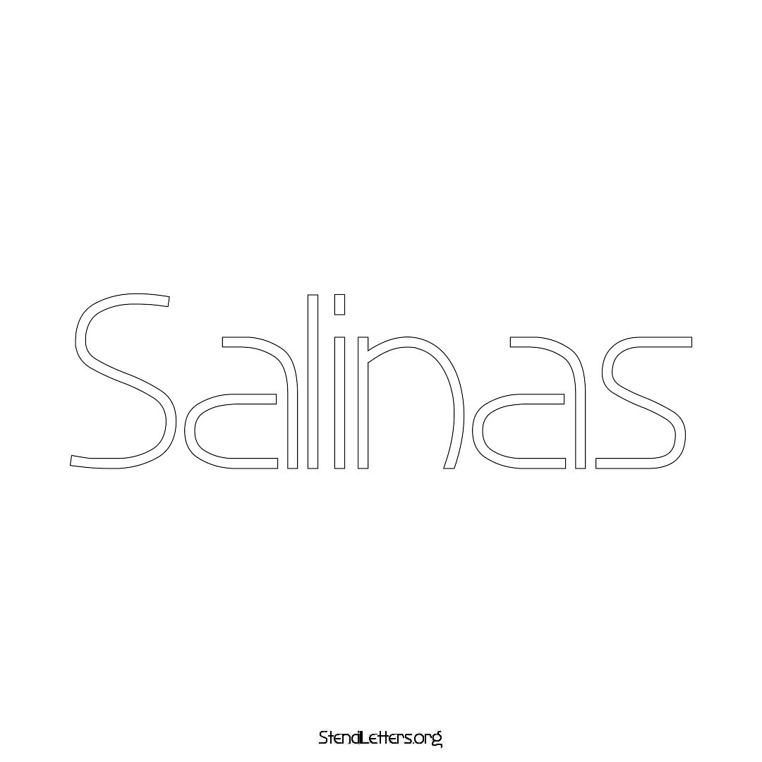 Salinas name stencil in Simple Elegant Lettering