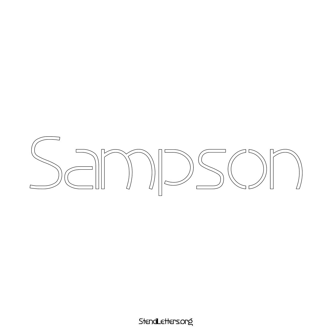 Sampson name stencil in Simple Elegant Lettering