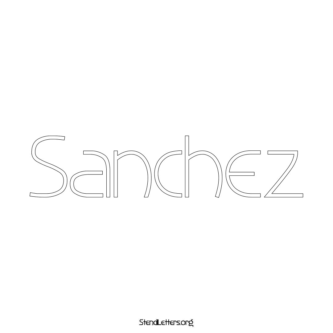 Sanchez name stencil in Simple Elegant Lettering