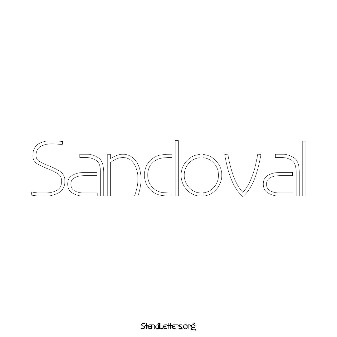 Sandoval name stencil in Simple Elegant Lettering