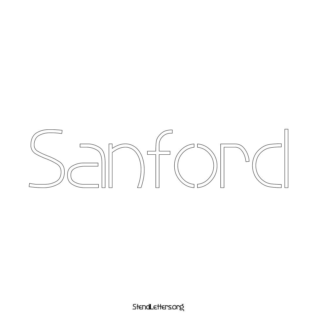 Sanford name stencil in Simple Elegant Lettering