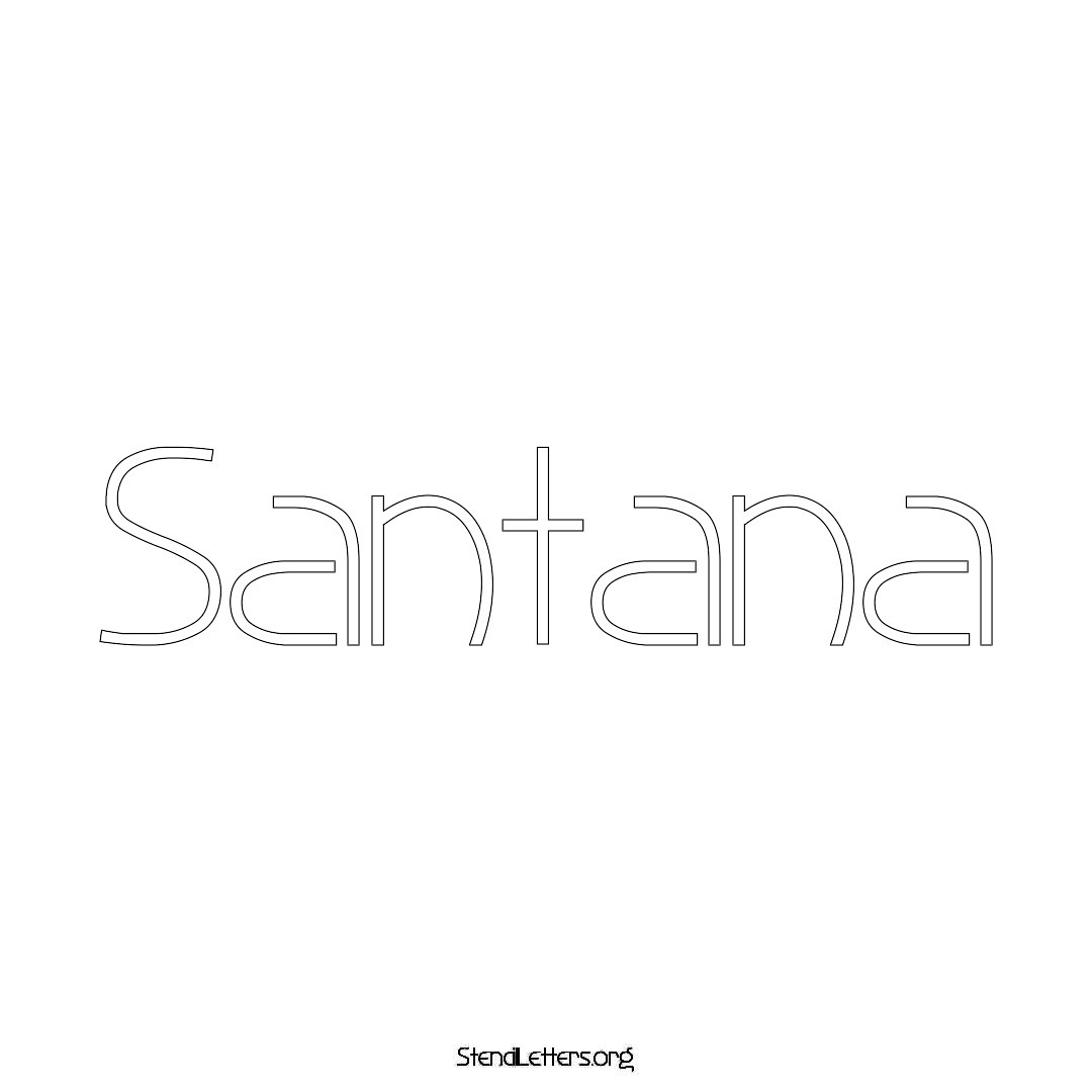 Santana name stencil in Simple Elegant Lettering