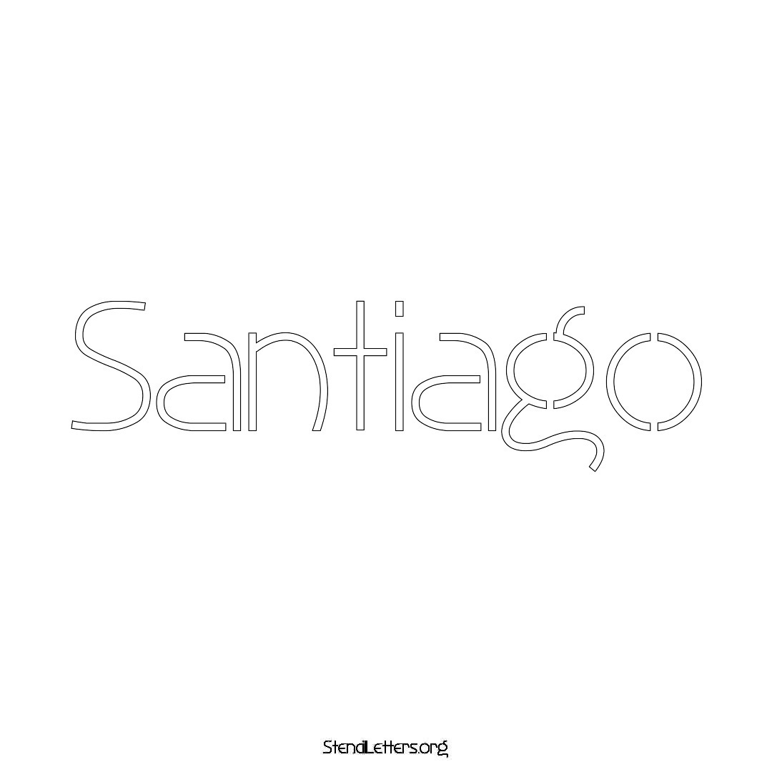 Santiago name stencil in Simple Elegant Lettering