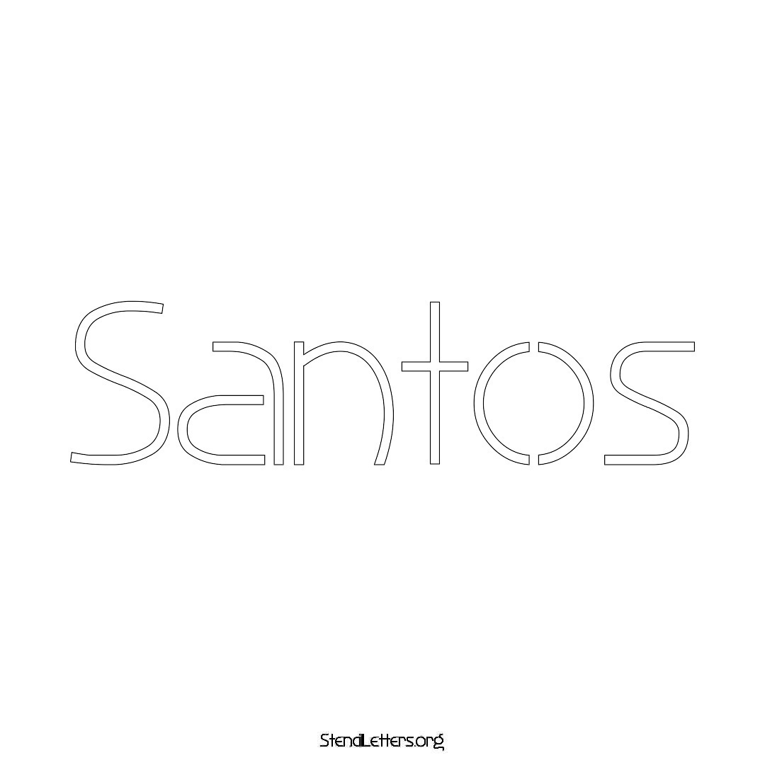 Santos name stencil in Simple Elegant Lettering