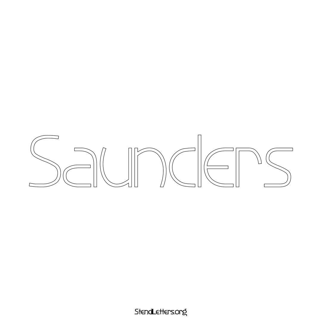 Saunders name stencil in Simple Elegant Lettering