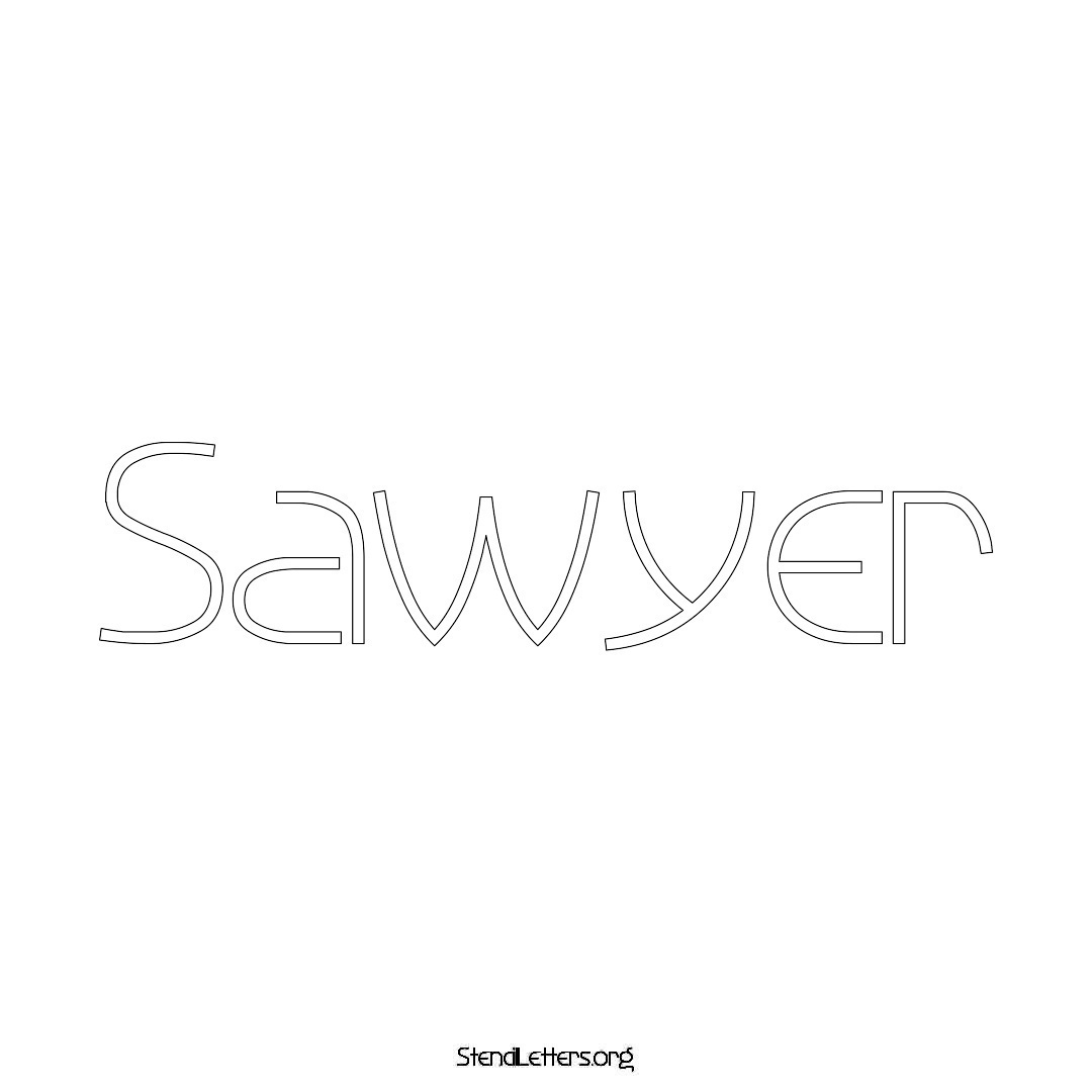 Sawyer name stencil in Simple Elegant Lettering