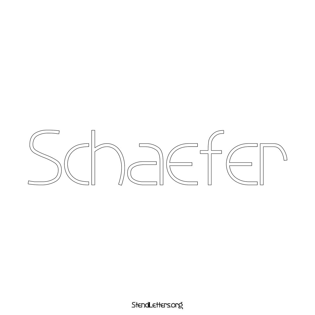 Schaefer name stencil in Simple Elegant Lettering