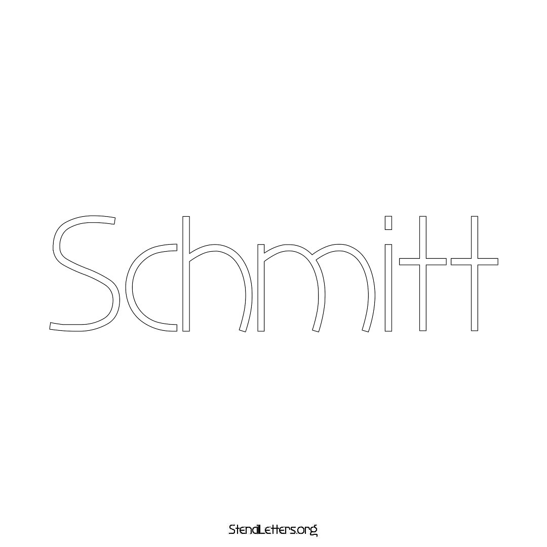 Schmitt name stencil in Simple Elegant Lettering