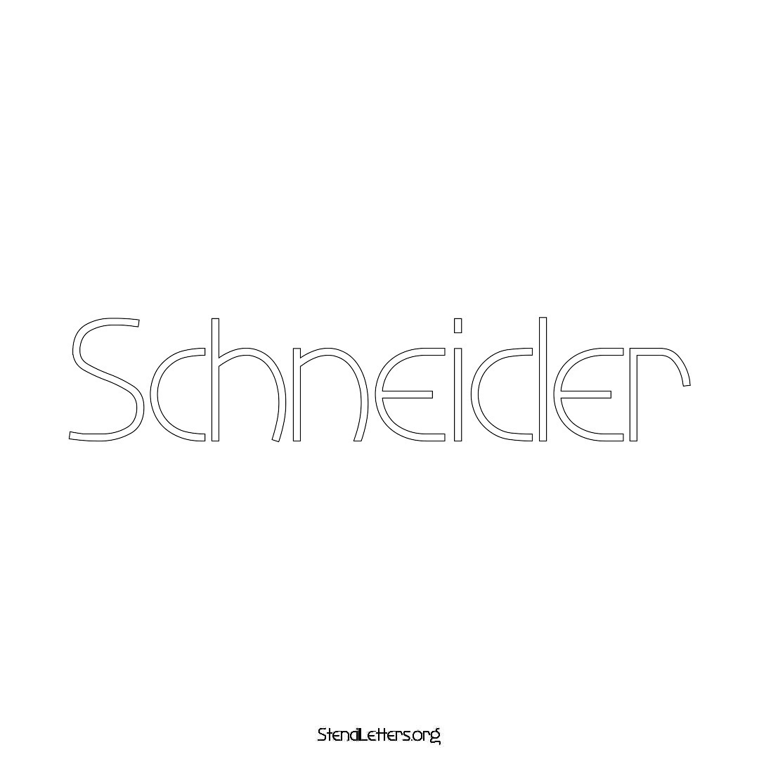 Schneider name stencil in Simple Elegant Lettering