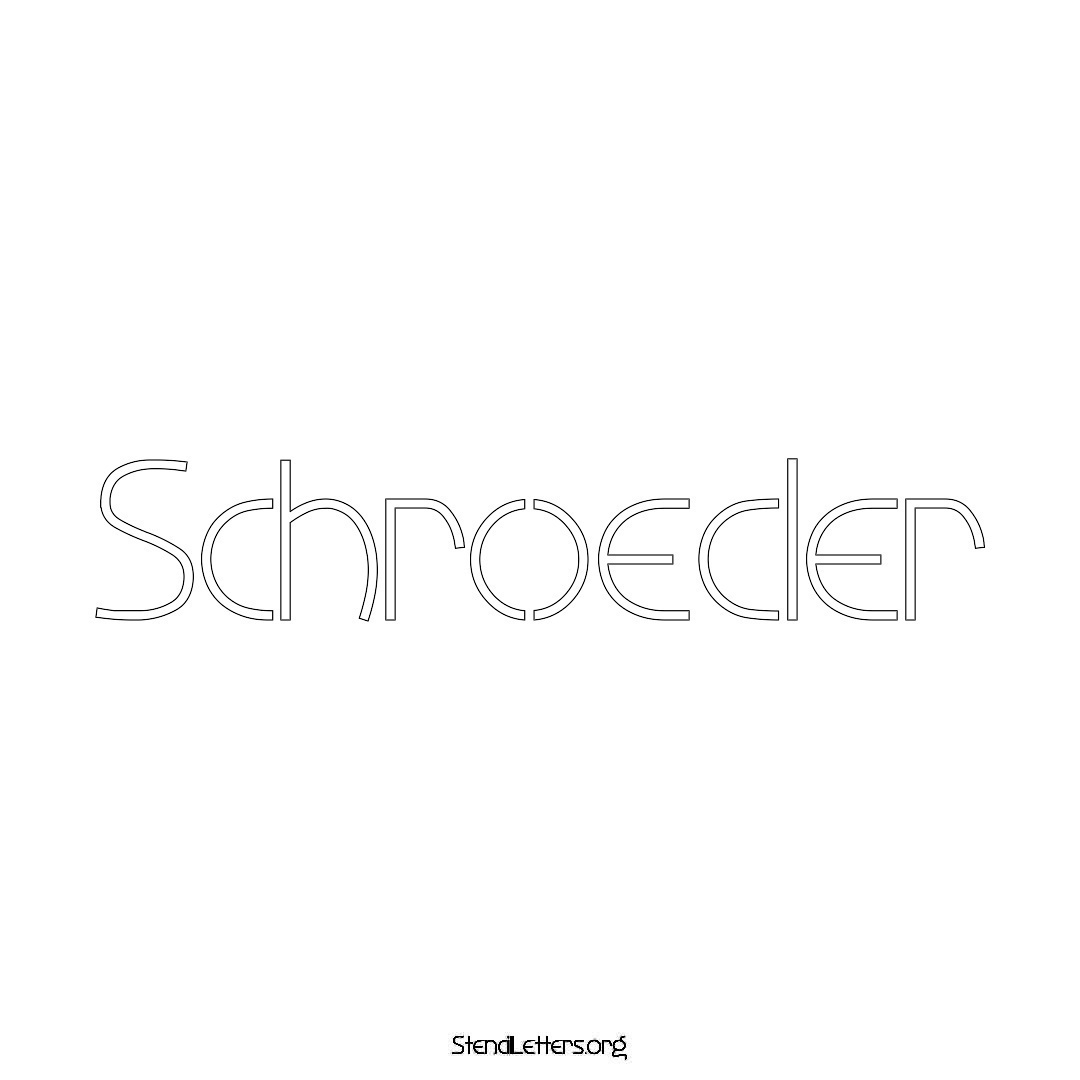 Schroeder name stencil in Simple Elegant Lettering