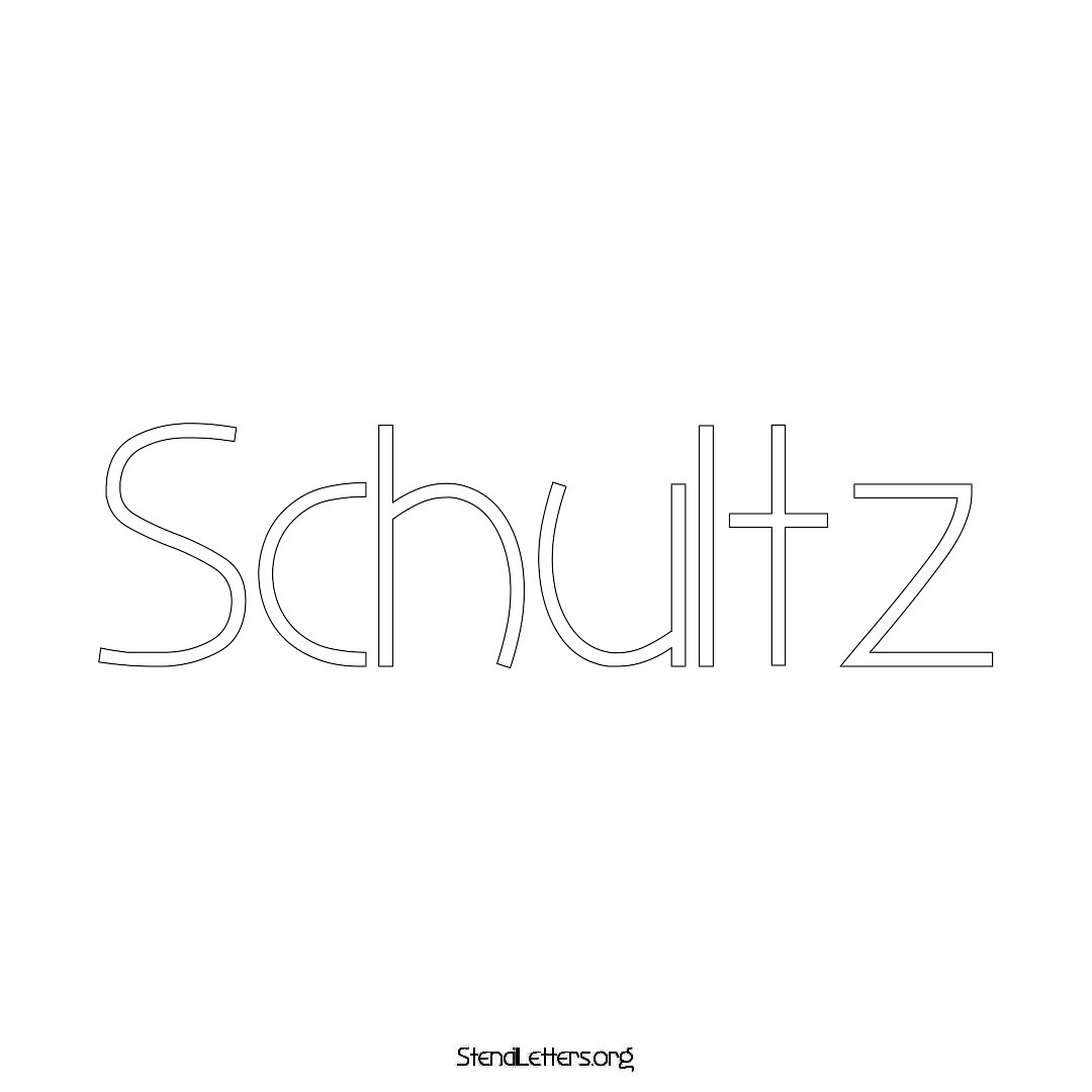 Schultz name stencil in Simple Elegant Lettering