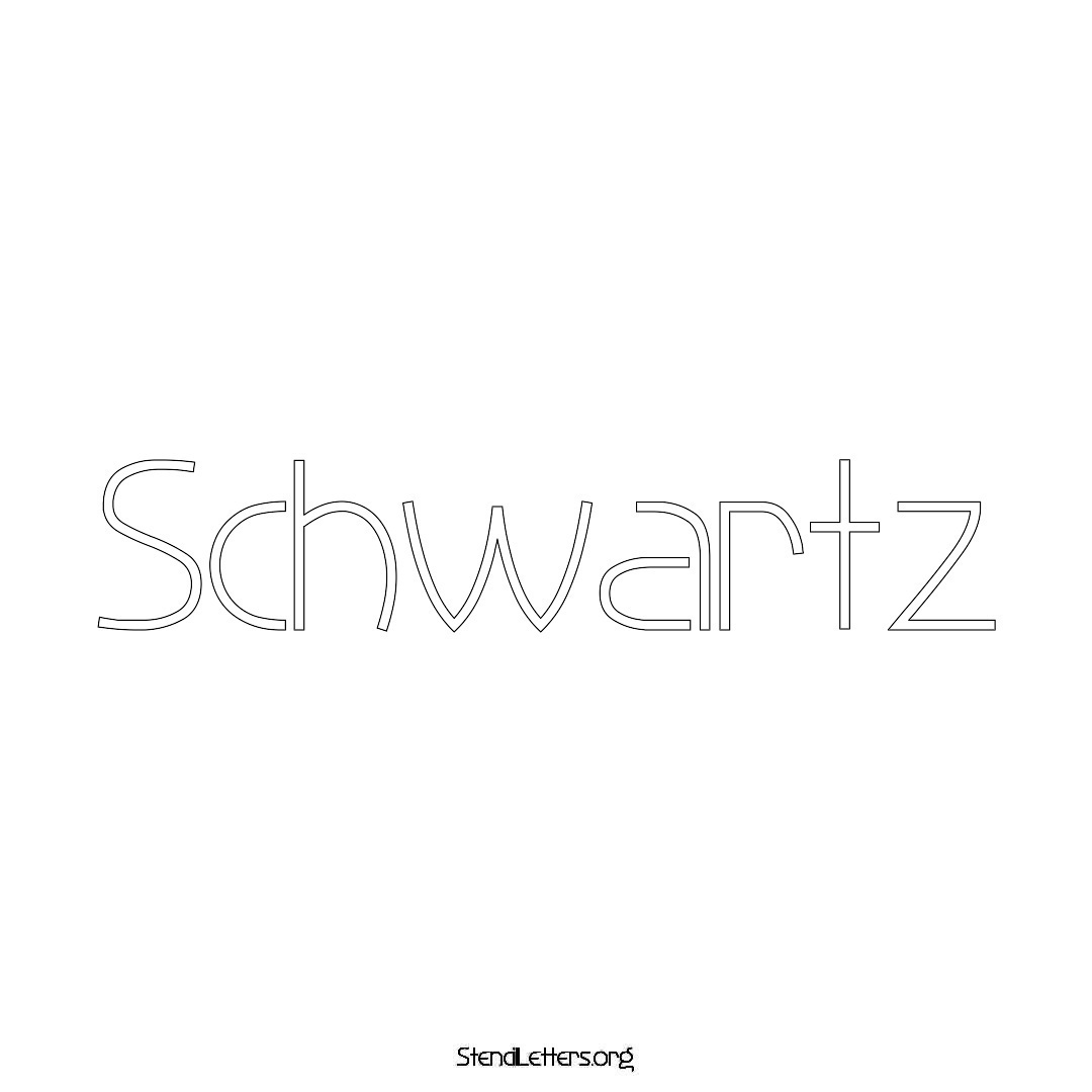 Schwartz name stencil in Simple Elegant Lettering