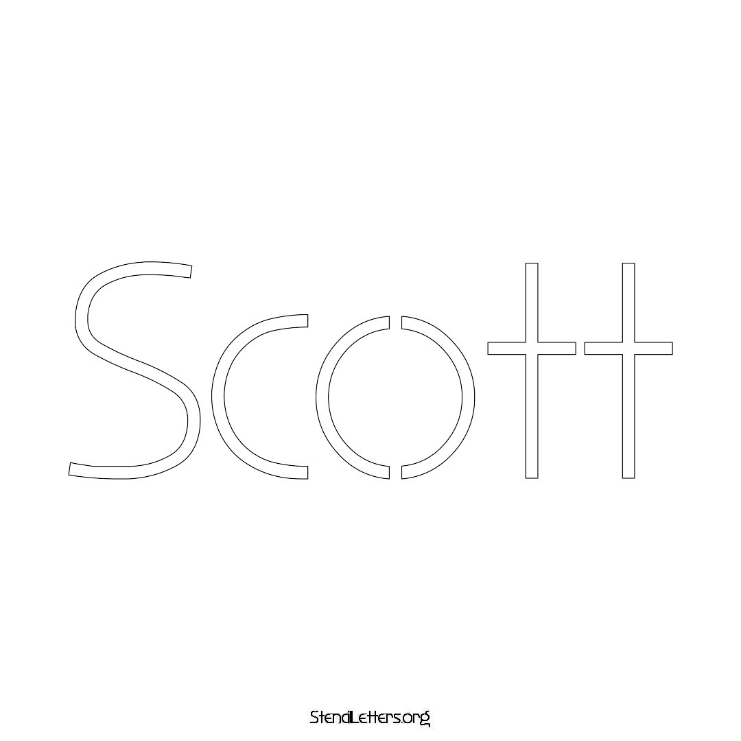 Scott name stencil in Simple Elegant Lettering