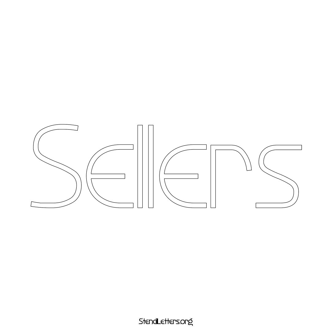 Sellers name stencil in Simple Elegant Lettering