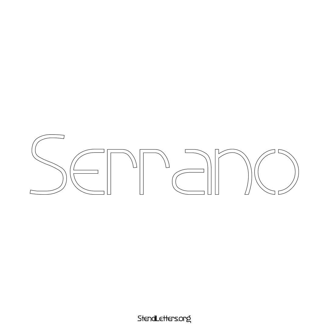 Serrano name stencil in Simple Elegant Lettering