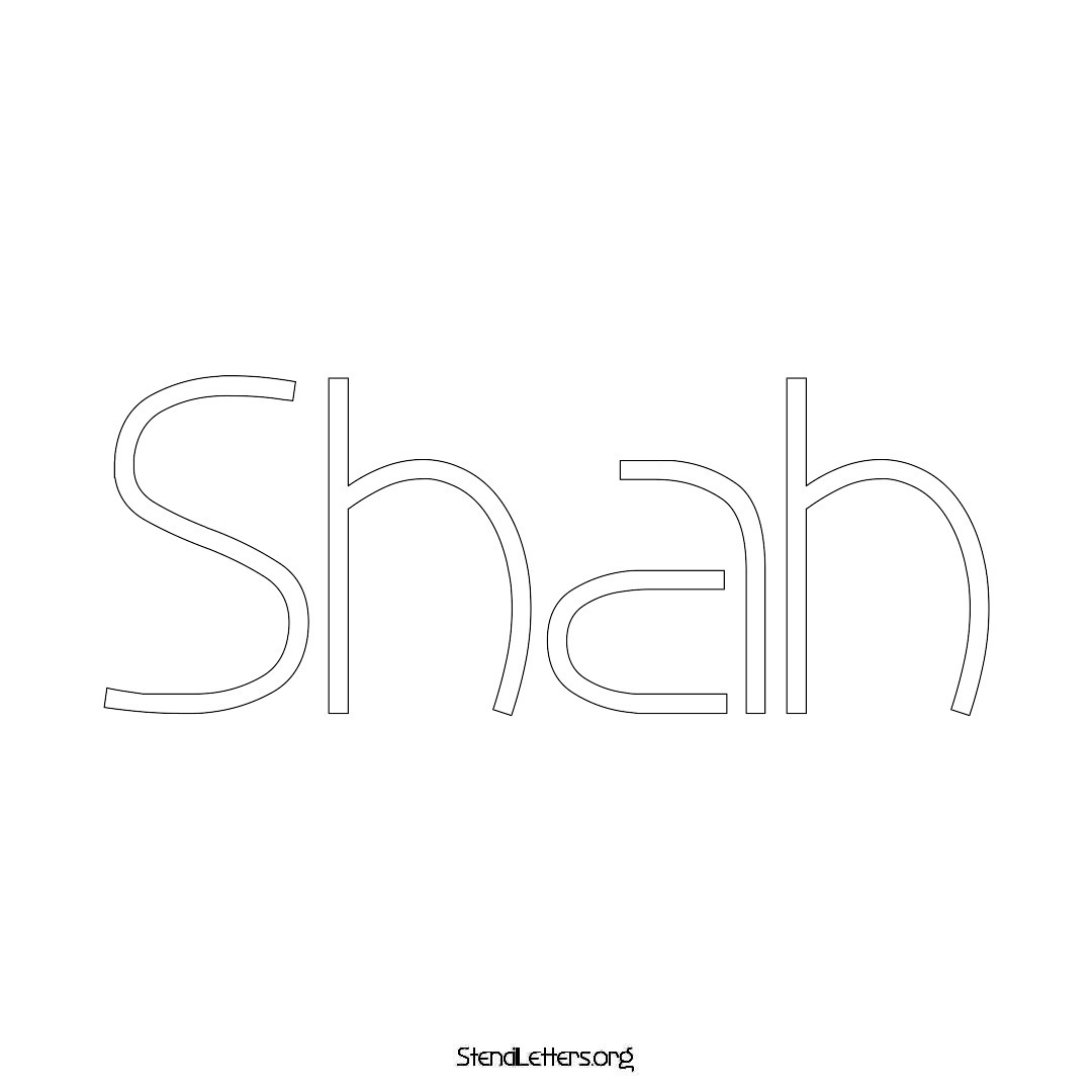 Shah name stencil in Simple Elegant Lettering