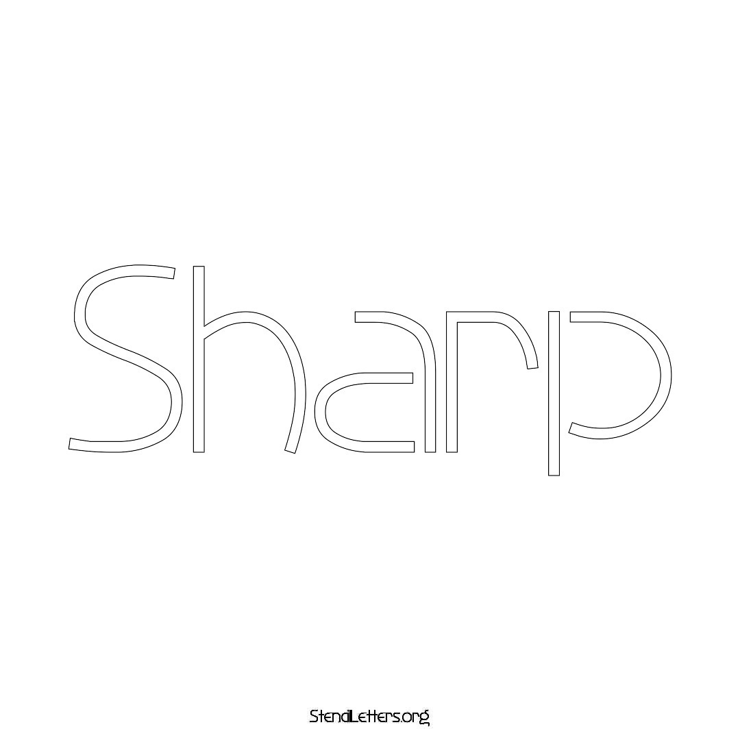 Sharp name stencil in Simple Elegant Lettering