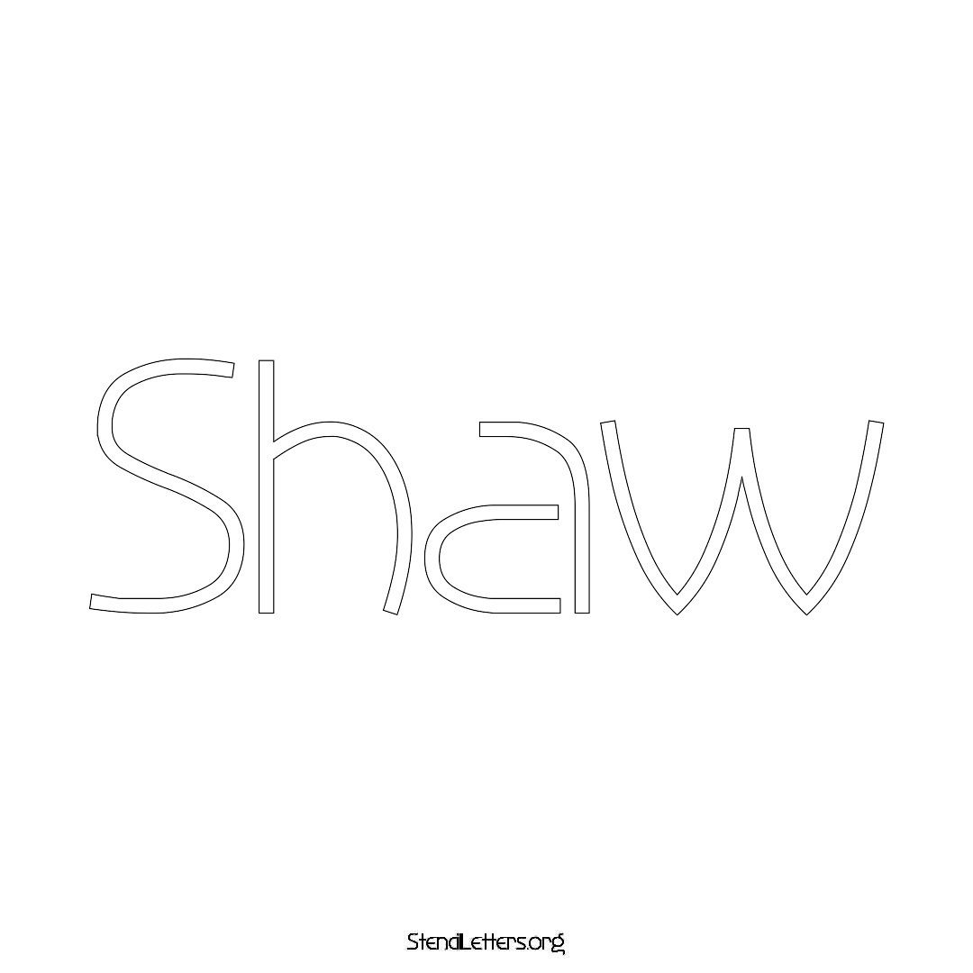 Shaw name stencil in Simple Elegant Lettering