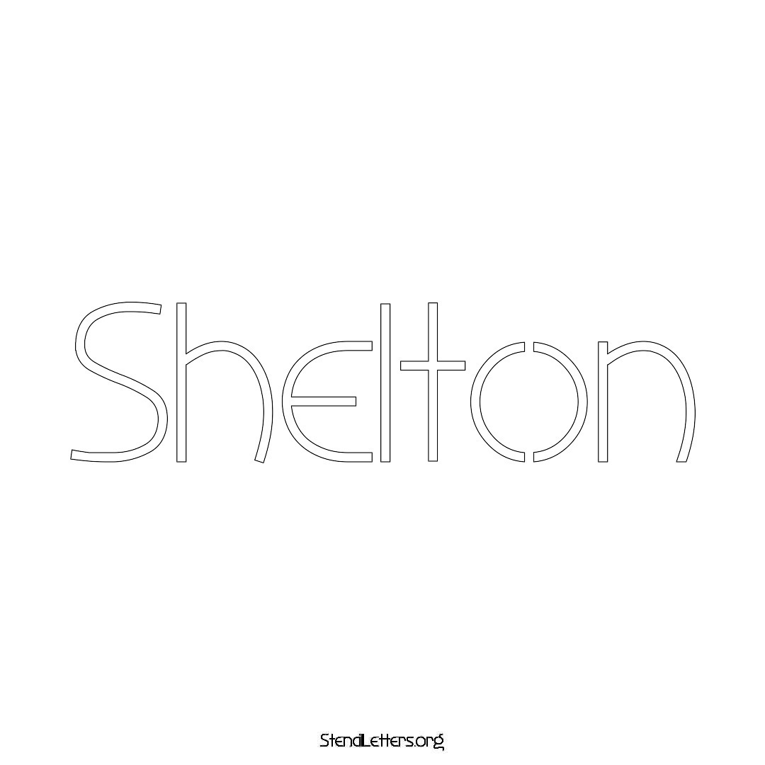 Shelton name stencil in Simple Elegant Lettering