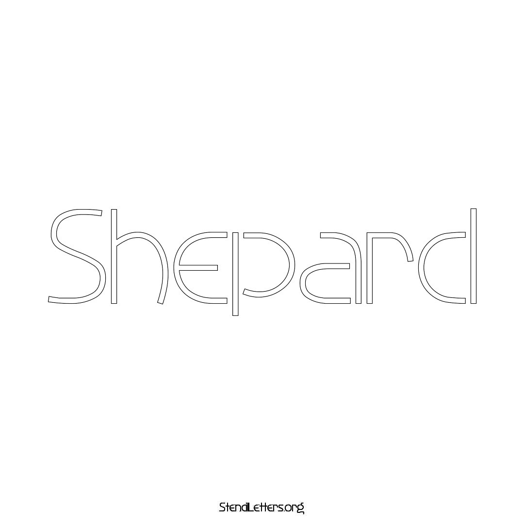 Shepard name stencil in Simple Elegant Lettering