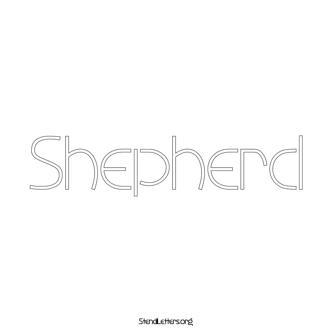 Shepherd name stencil in Simple Elegant Lettering