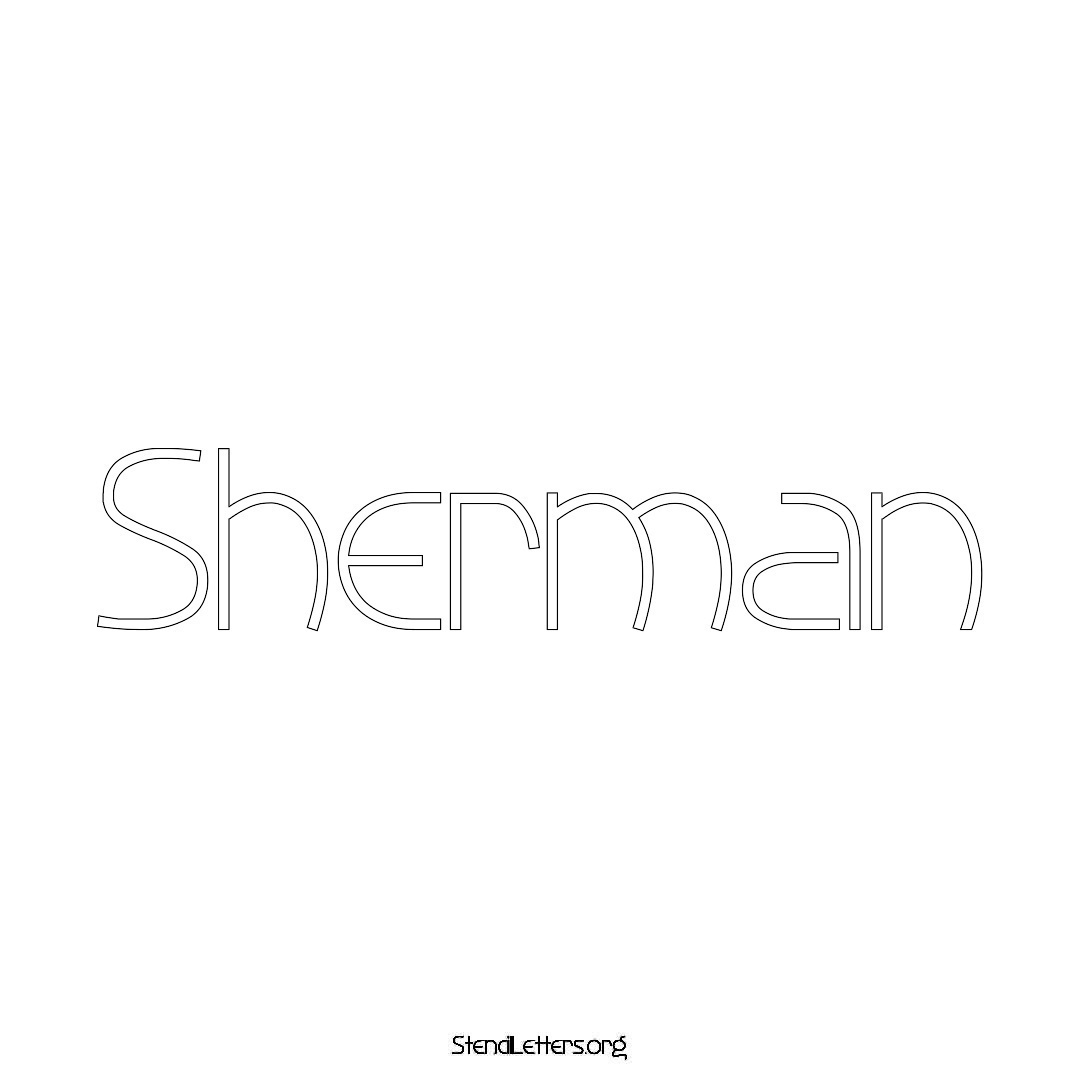 Sherman name stencil in Simple Elegant Lettering