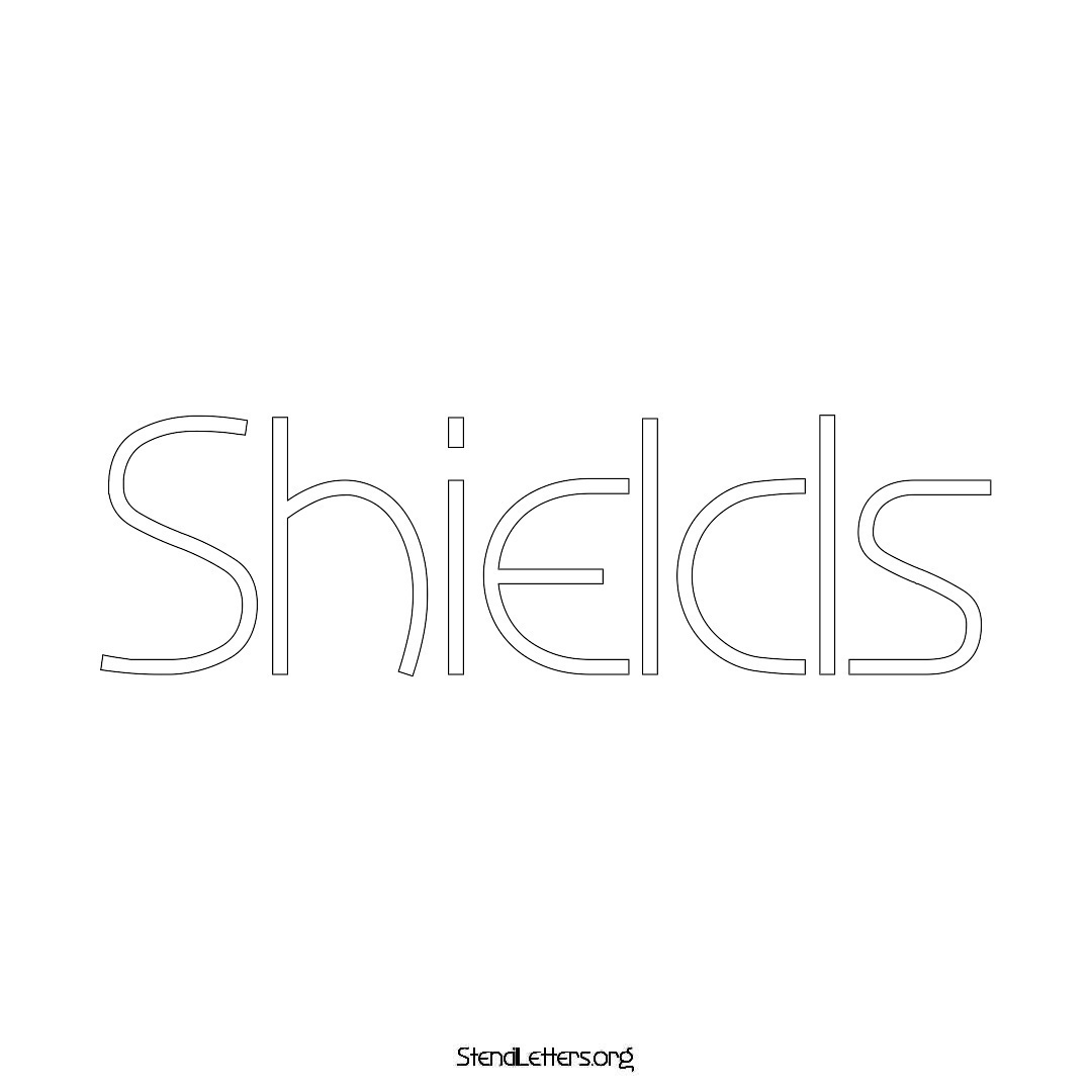 Shields name stencil in Simple Elegant Lettering