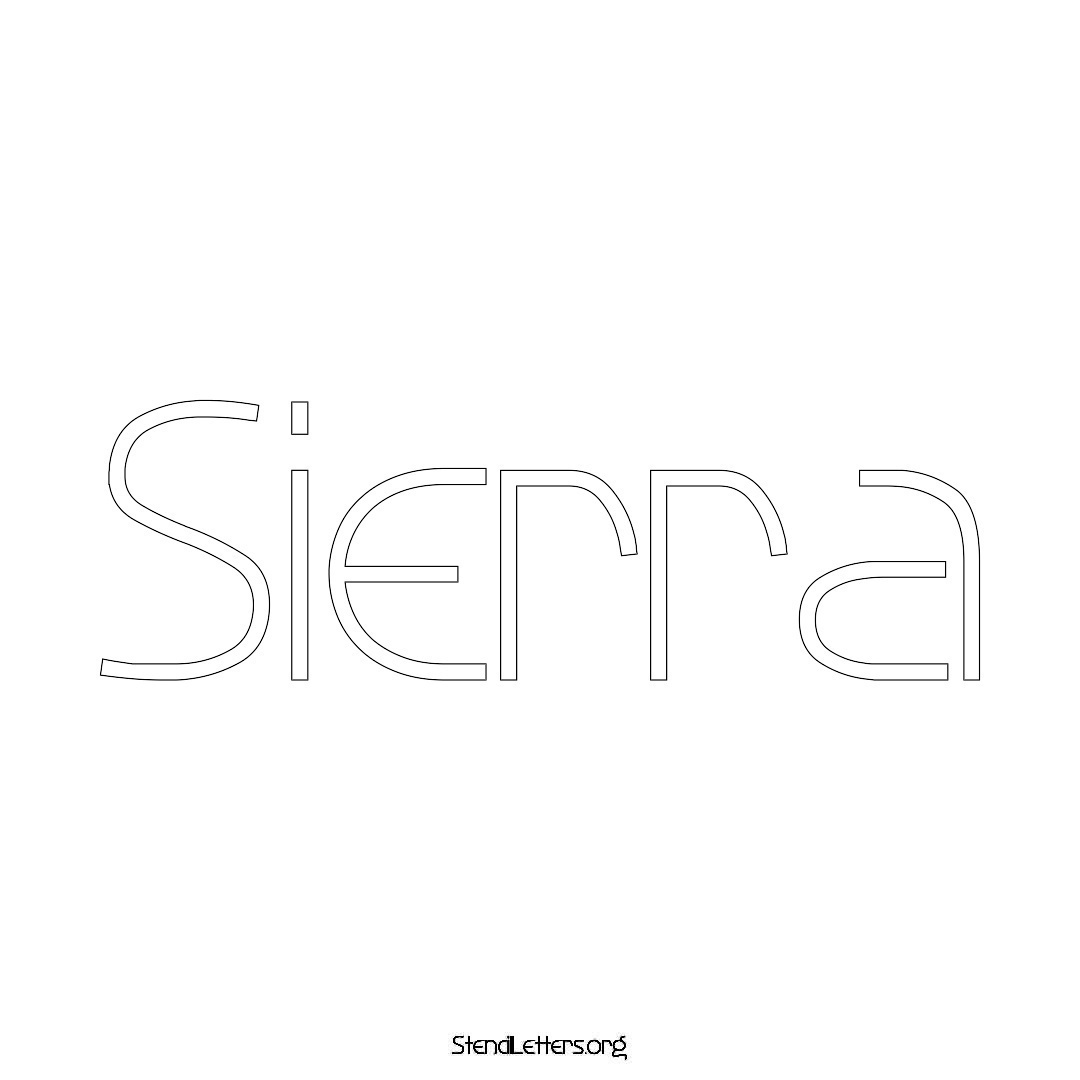 Sierra name stencil in Simple Elegant Lettering