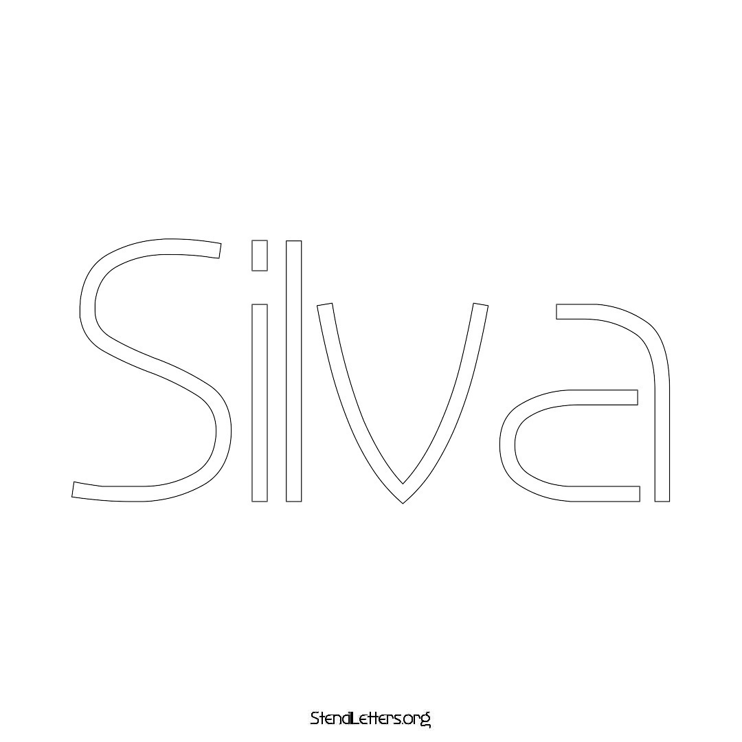 Silva name stencil in Simple Elegant Lettering