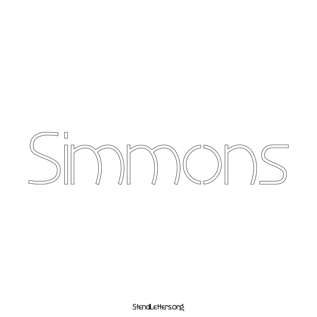 Simmons name stencil in Simple Elegant Lettering