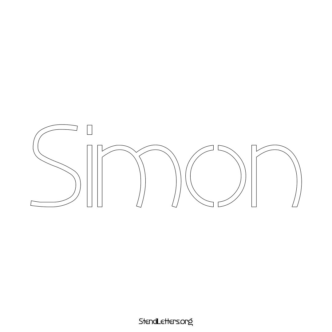 Simon name stencil in Simple Elegant Lettering