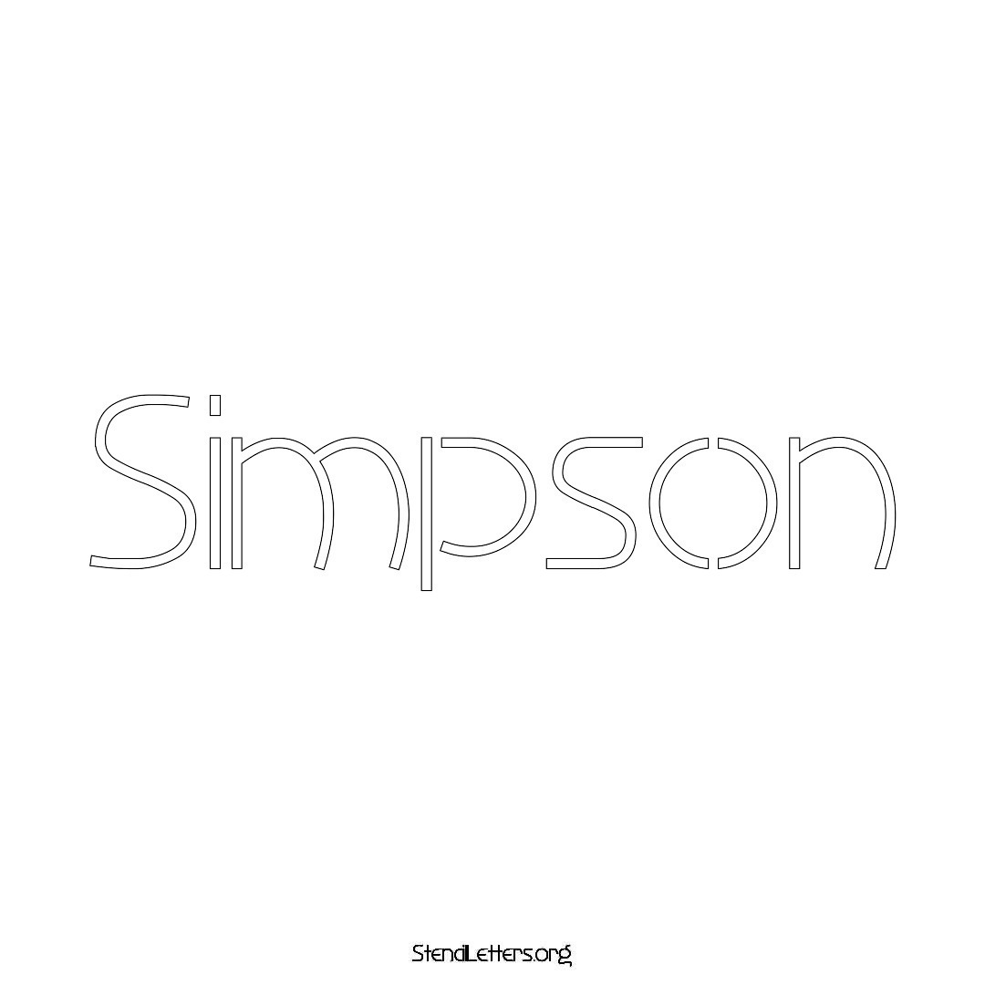 Simpson name stencil in Simple Elegant Lettering