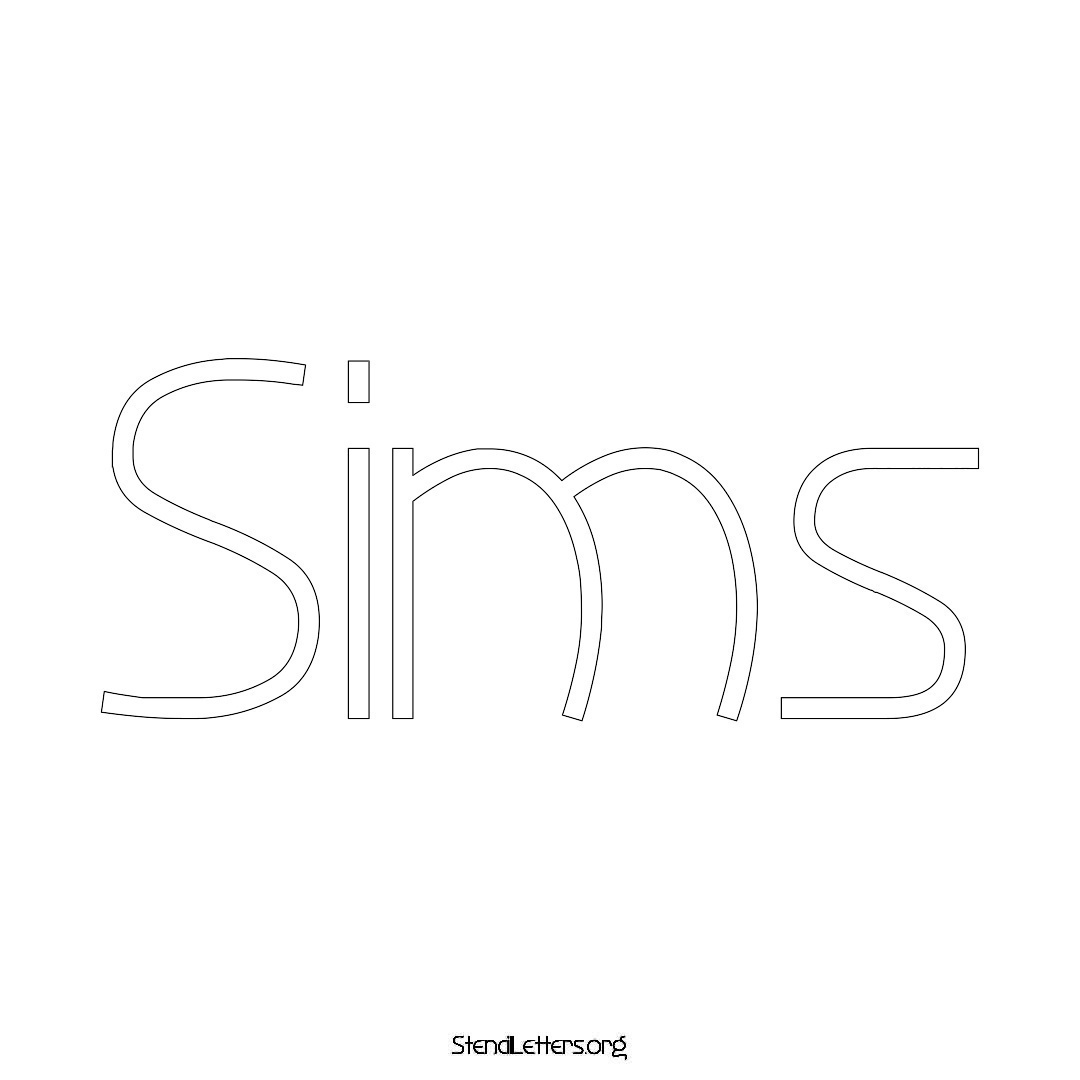 Sims name stencil in Simple Elegant Lettering
