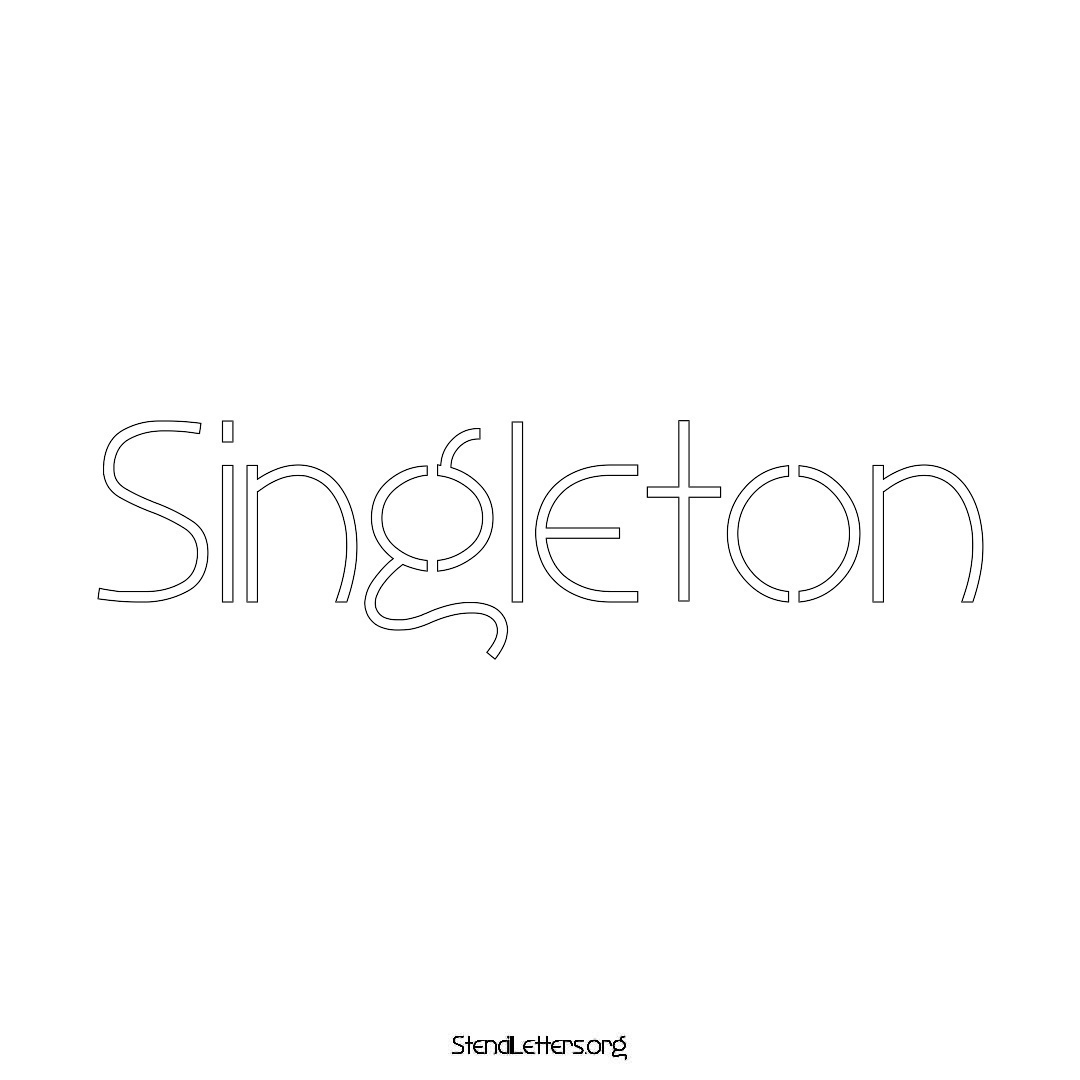 Singleton name stencil in Simple Elegant Lettering