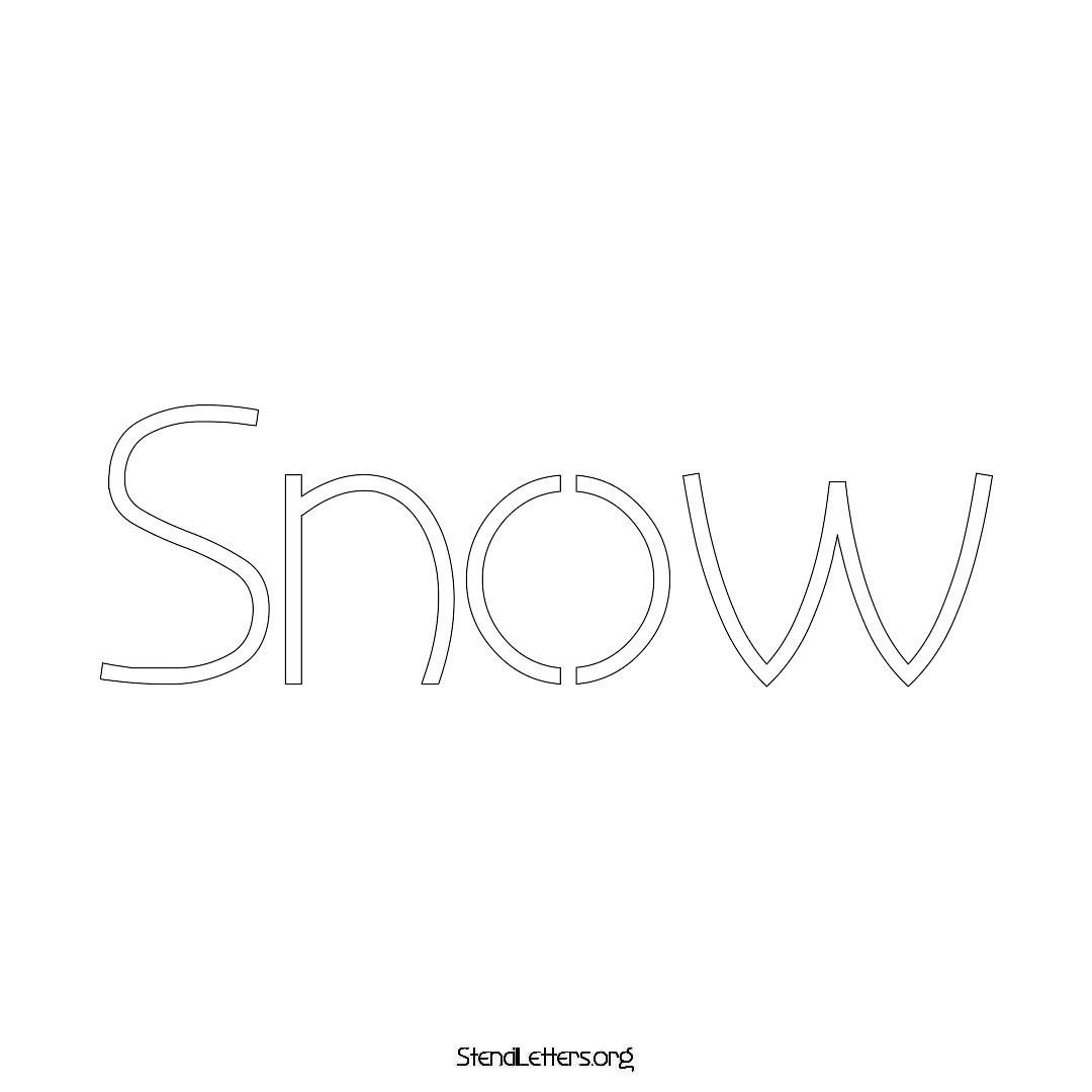 Snow name stencil in Simple Elegant Lettering