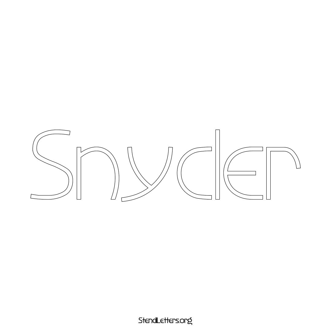 Snyder name stencil in Simple Elegant Lettering