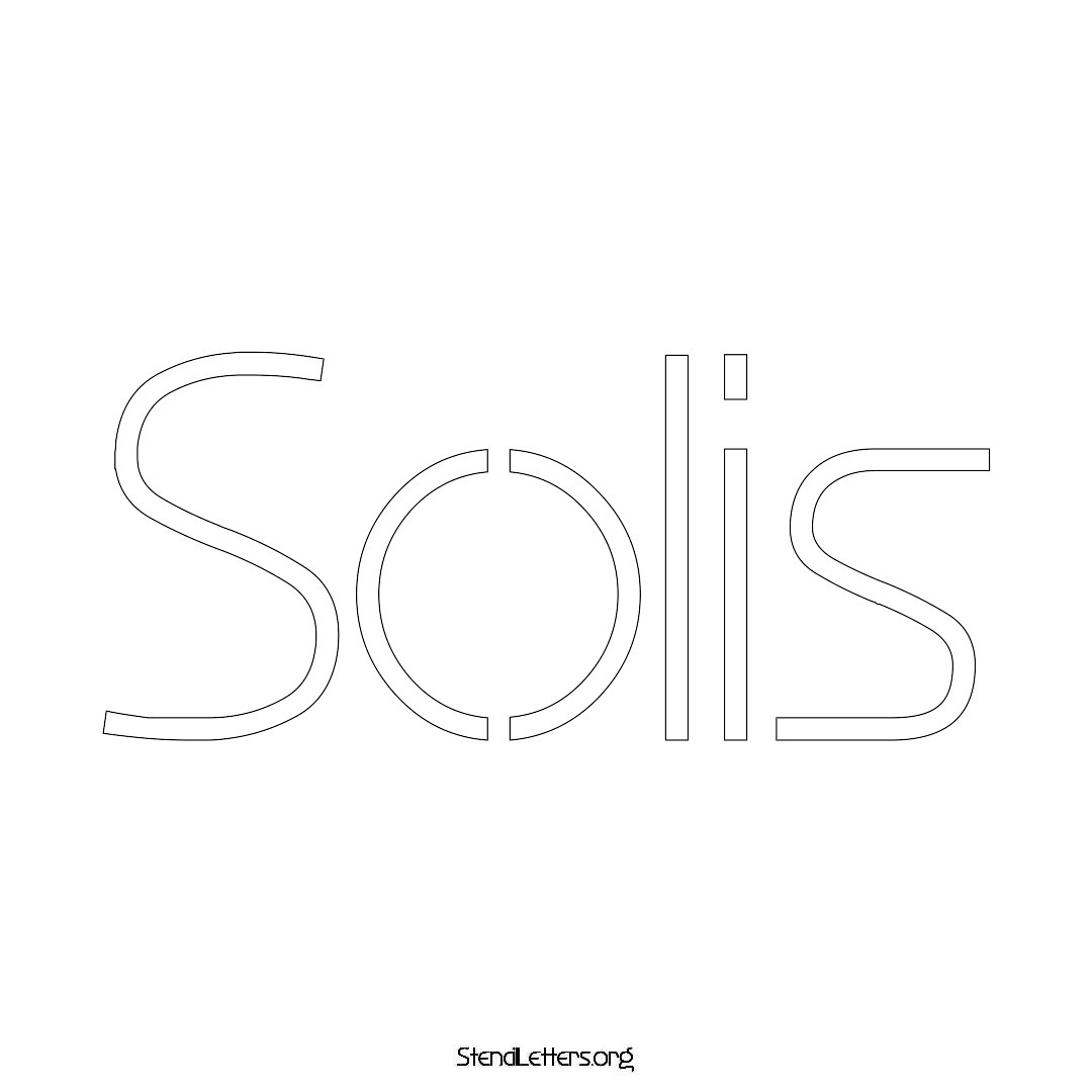 Solis name stencil in Simple Elegant Lettering