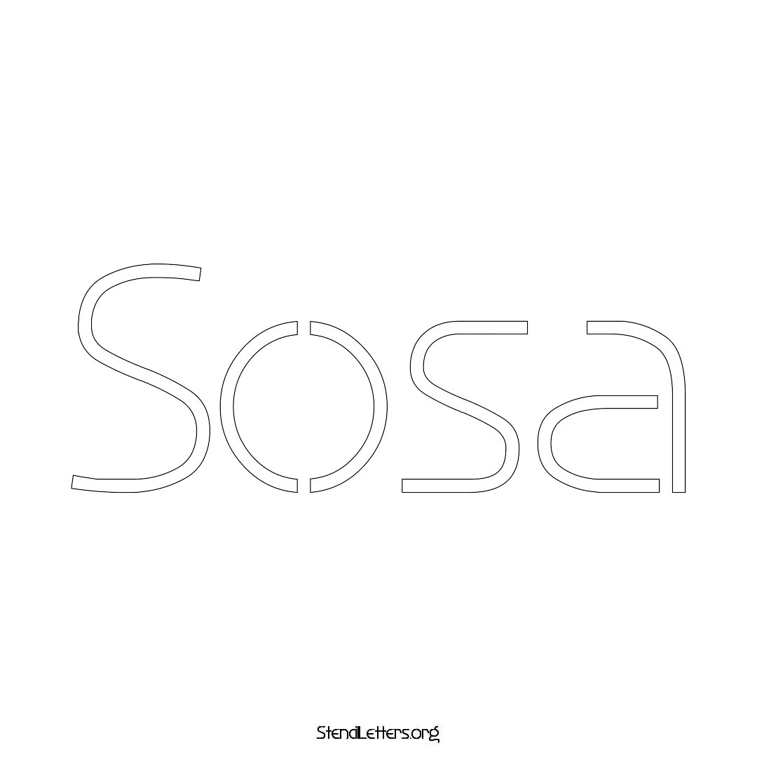 Sosa name stencil in Simple Elegant Lettering