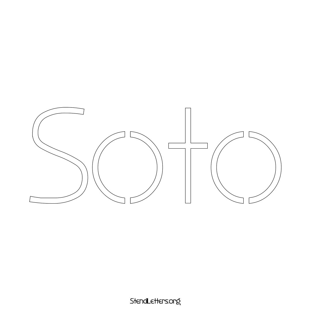 Soto name stencil in Simple Elegant Lettering