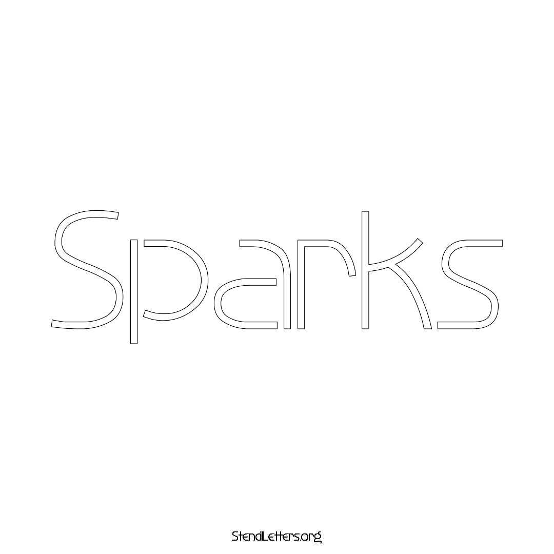 Sparks name stencil in Simple Elegant Lettering