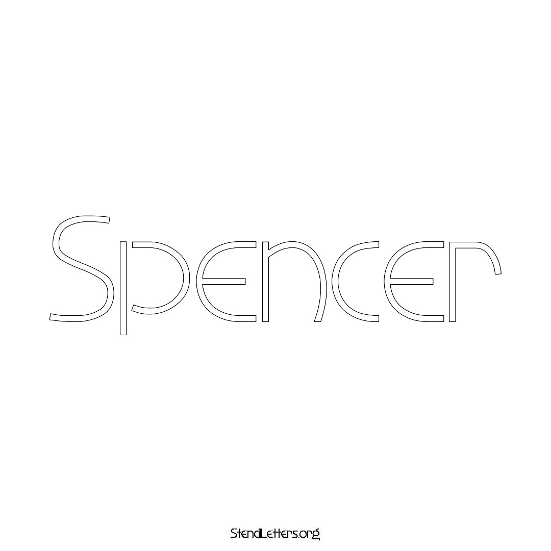 Spencer name stencil in Simple Elegant Lettering