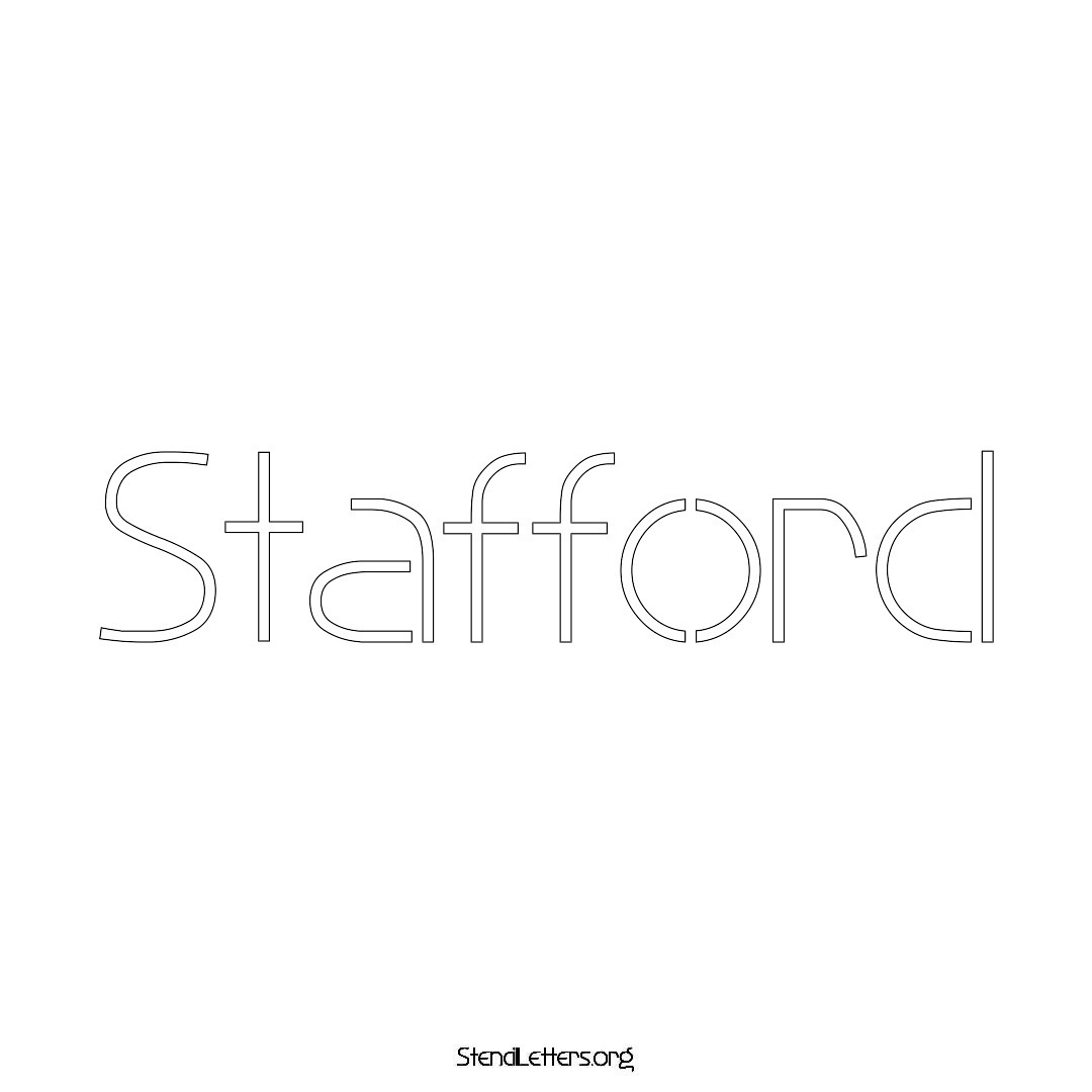 Stafford name stencil in Simple Elegant Lettering